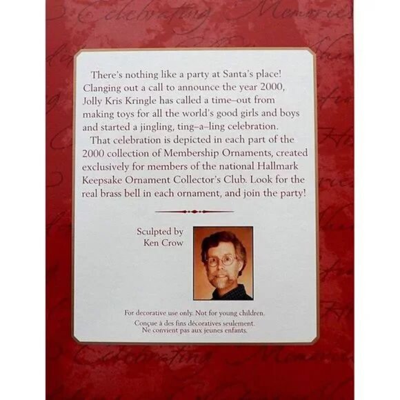 Hallmark Keepsake Ornament "Jingle Bell Kringle" 2000 Membership Ornament - Picture 3 of 11